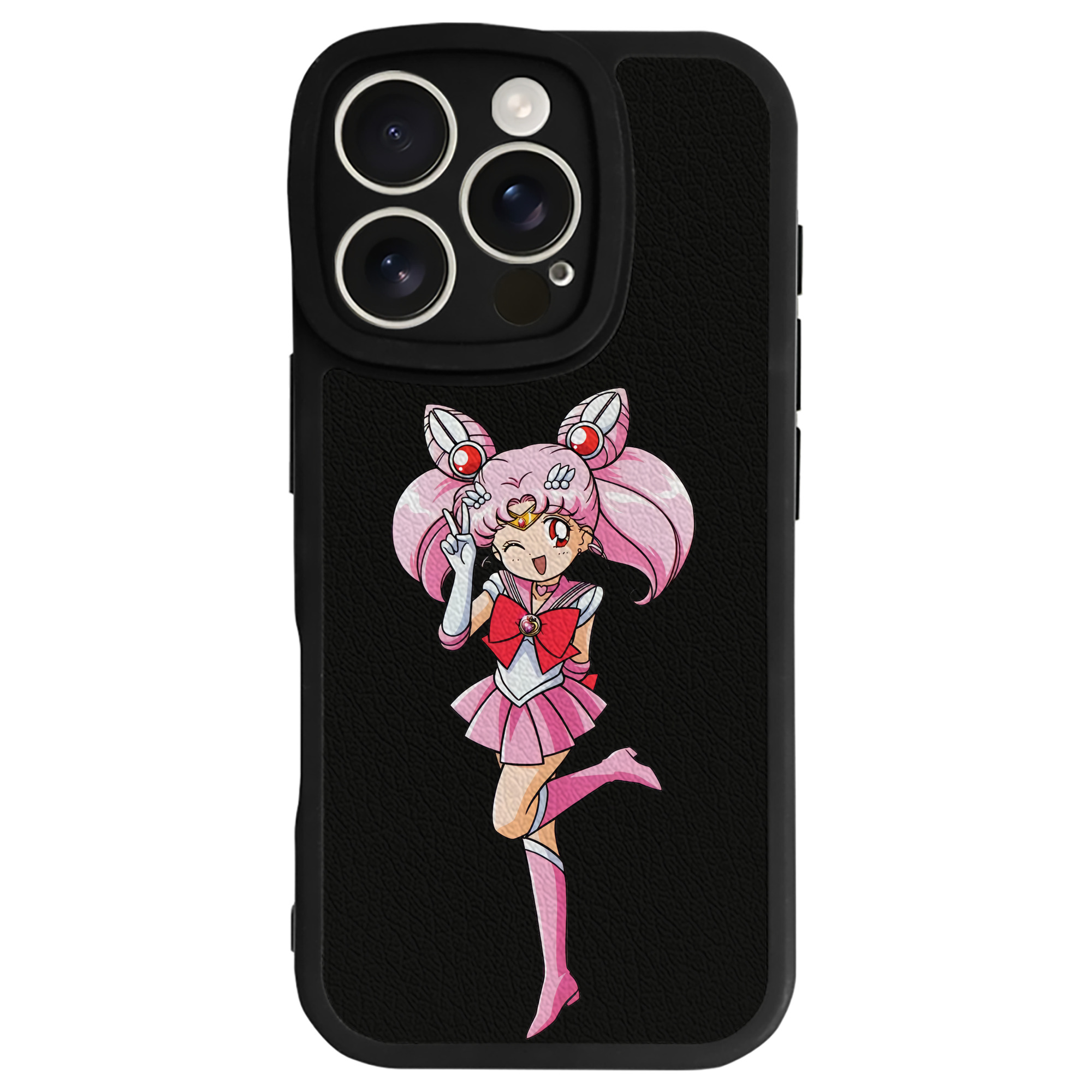 （画像用） 美少女戦士セーラームーン ちびうさ Sailor Moon Chibiusa Tsukino Usagi Small Lady Serenity 【iPhone 16シリーズ対応】シリコンスマホケース（レザー調） 材質：シリコン
